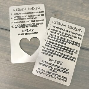 Miranda Warning Card Miranda Rights Police Officer Card - Etsy