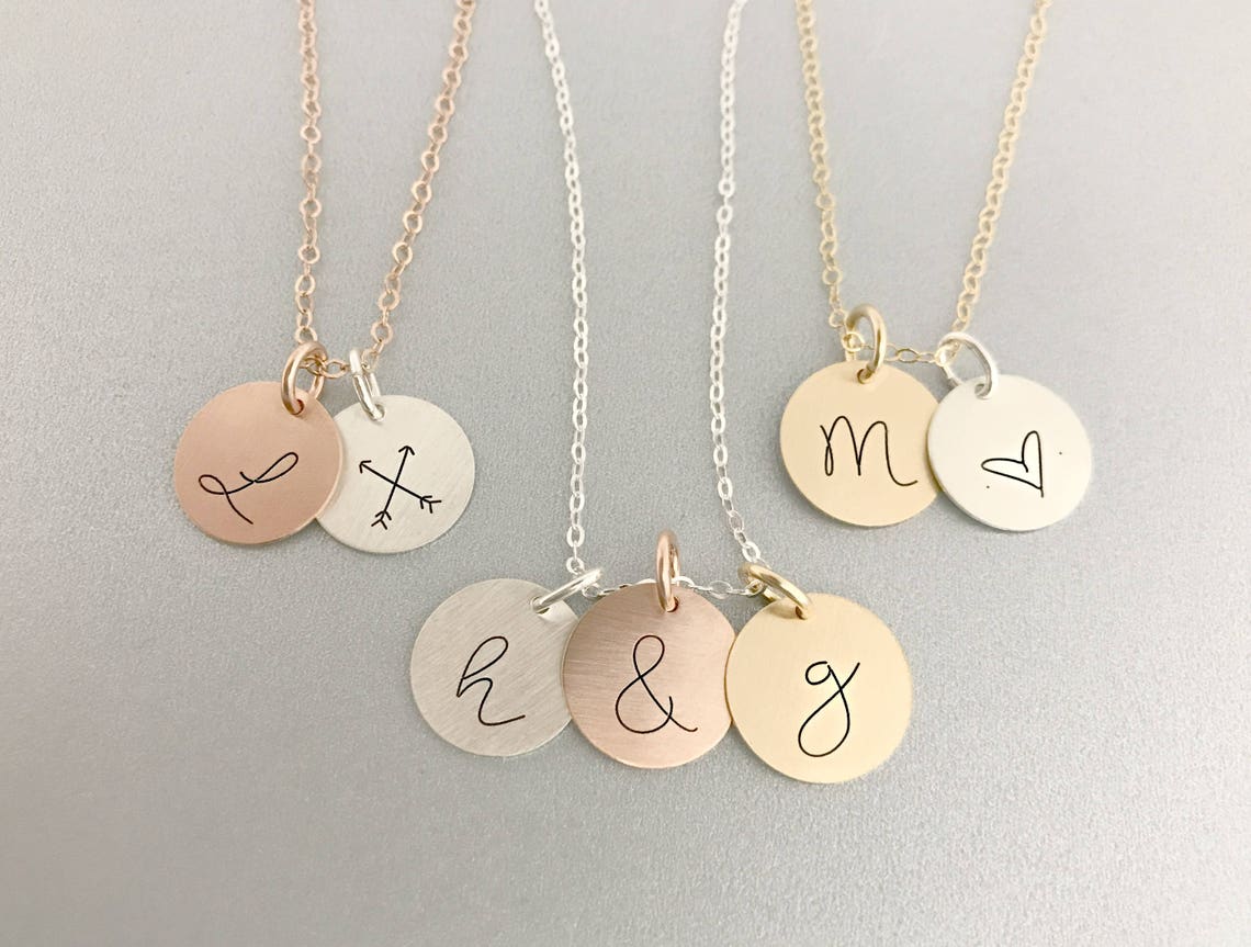 Engraved Tag Necklace Name Tag Personalized Initial Etsy