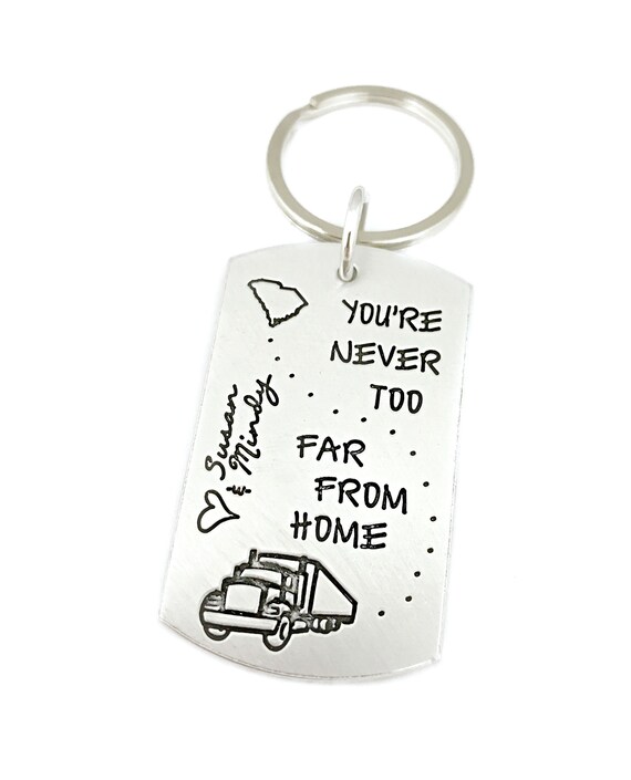 Personalized Freightliner Driver Gift Trucker/'s Prayer DogTag Keychain