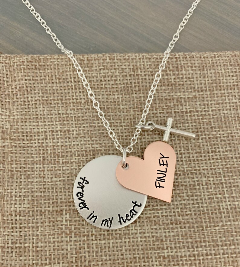 Forever in My Heart in Memory of Memorial Necklace Hand Etsy