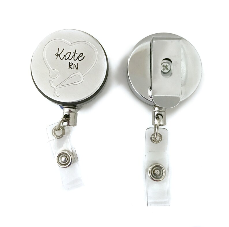 Personalized Retractable ID Badge Holder RN Medical MA Rt Etsy