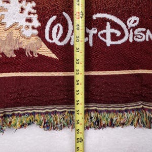 Walt Disney World Woven Tapestry Throw Blanket Maroon Mickey Mouse Four Parks image 9