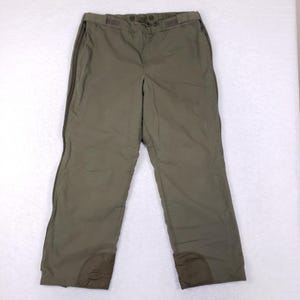 VTG 1986 German Army Bundeswehr Field Pants Gr 6 Olive Fleece Side Zip Gorpcore