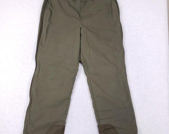 Calças de campo vintage do Exército Alemão (Bundeswehr) de 1986, tamanho 6, forro de lã verde-oliva, zíper lateral, estilo gorpcore.