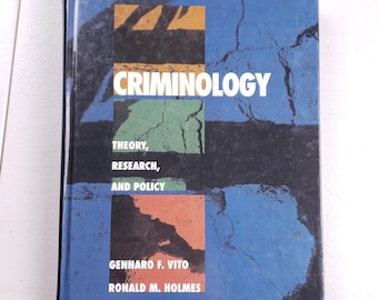 Livro didático de Criminologia, Teoria, Pesquisa e Política de Wadsworth, capa dura, 1994 (edição original).