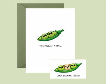 Two Peas in a Pod Card, New Puppy, New Dog Gift