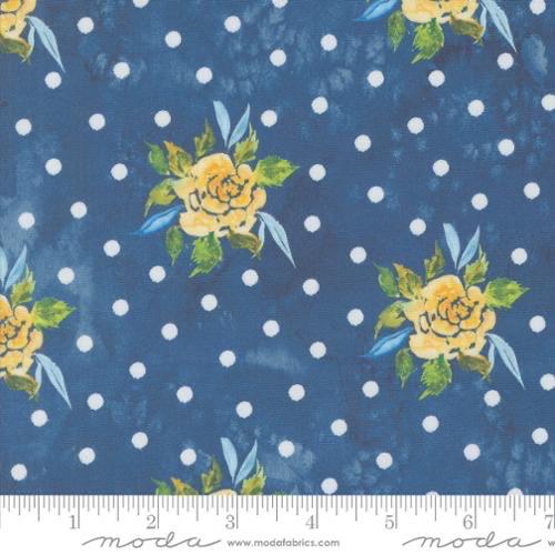 Sunshine and Blue Skies Floral on Blue