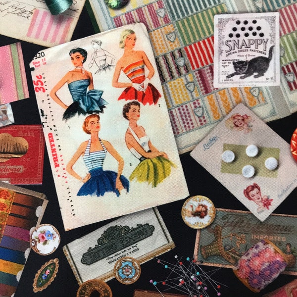 Vintage Sewing Stash Collage