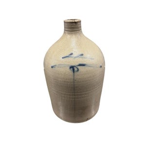 Antique c1880-1891 Macomb IL 5 Gal Stoneware Jug Cobalt Bee Sting M Mark