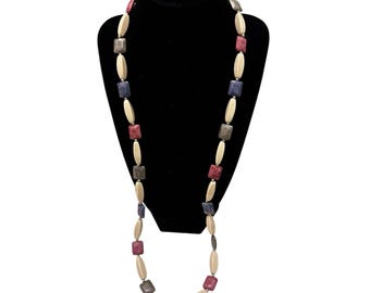 Collar largo vintage Komatsu con cuentas – Estilo bohemio multicolor
