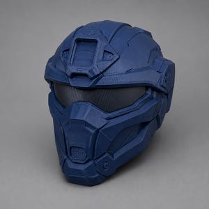 Tactical 3D Printed Helmet | Sci-Fi Military Ops Prop | Master Chief Style Display Helmet image 2