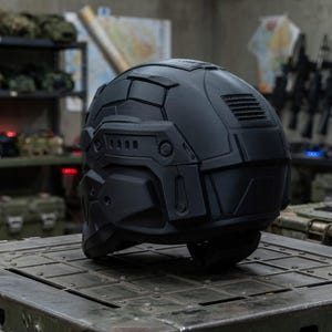 Tactical 3D Printed Helmet | Sci-Fi Military Ops Prop | Master Chief Style Display Helmet image 11
