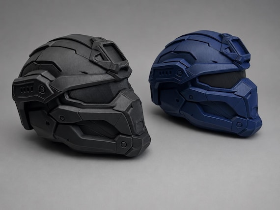 Tactical 3D Printed Helmet | Sci-Fi Military Ops Prop | Master Chief Style Display Helmet