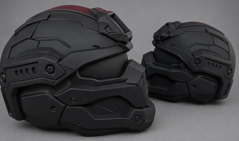 Tactical 3D Printed Helmet | Sci-Fi Military Ops Prop | Master Chief Style Display Helmet image 7