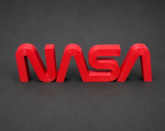 3D Printed NASA Logo Desk Display | Space Decor Sign