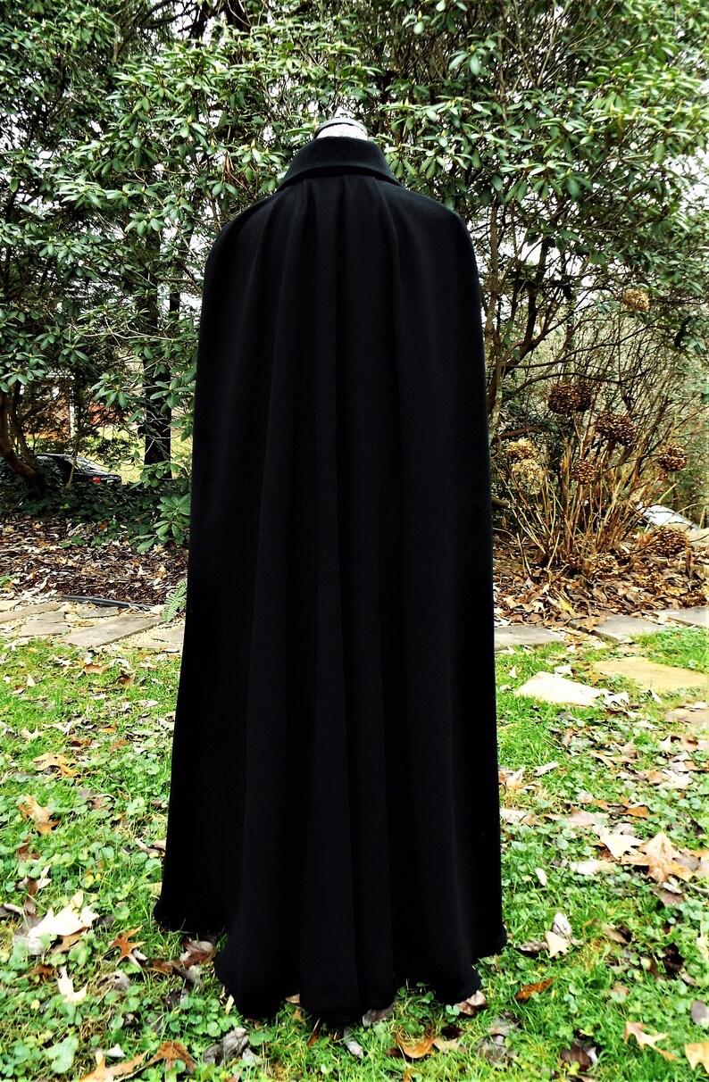 Men's Black Wool Cloak Etsy