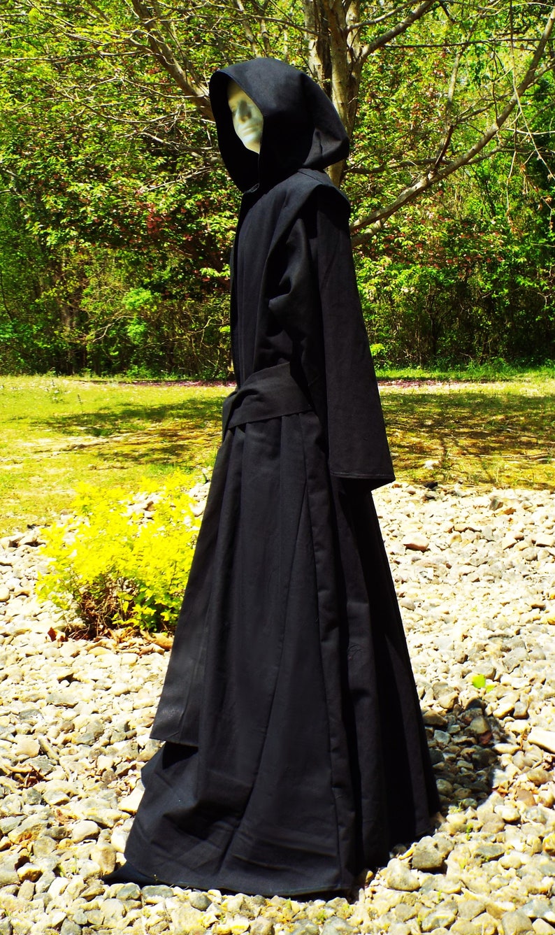 The Black Warlock Robe Etsy