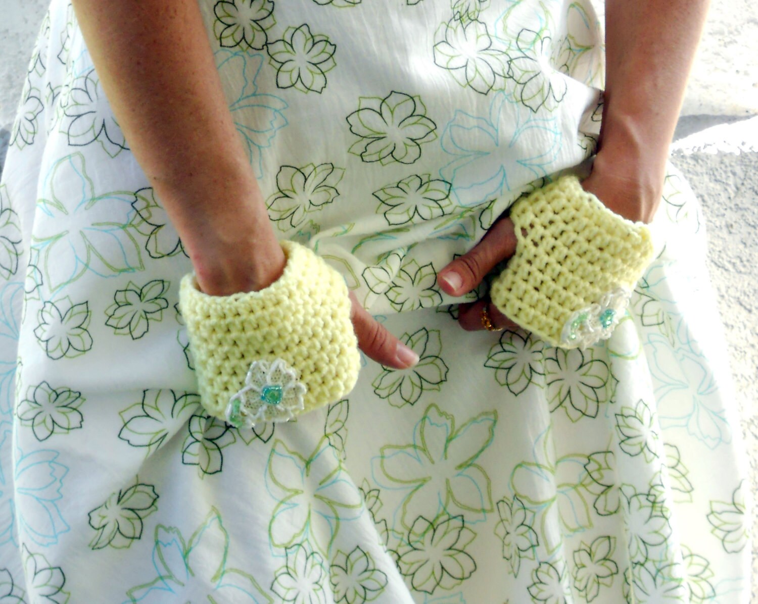 Crochet tea gloves hand warmers fingerless Gloves wrist Etsy