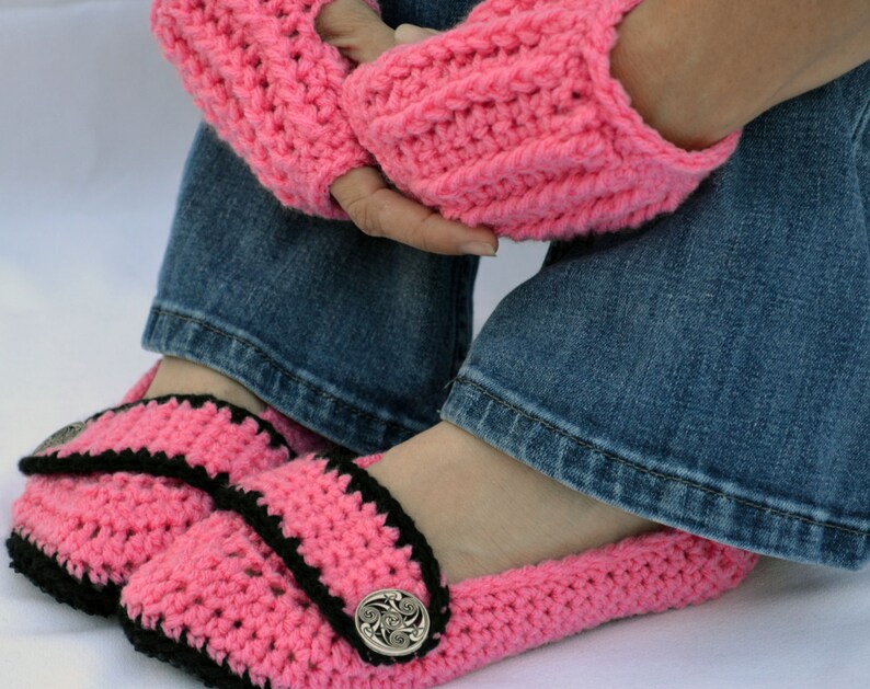 pink and black slippers