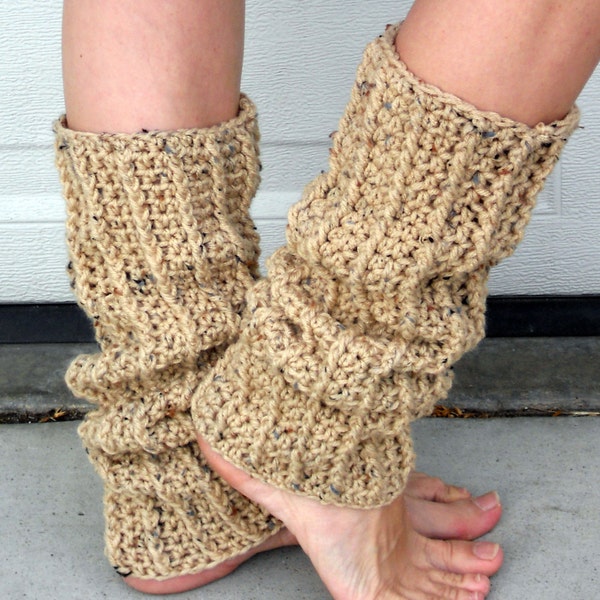 Speckled oat crochet ribbed dance trendy leg warmers,