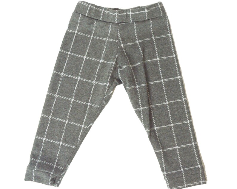 18-24 month Grey Windowpane Plaid Knit Leggings