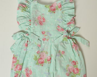 12-18 month Aqua Floral Ruffle Sleeve Tunic Top with Bows