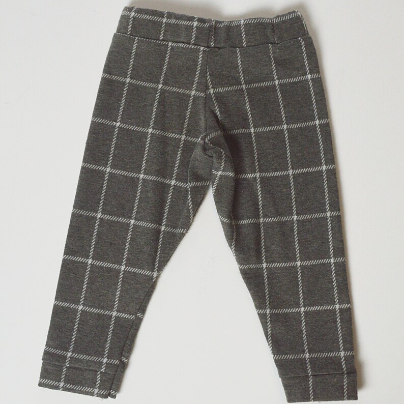 18-24 month Grey Windowpane Plaid Knit Leggings