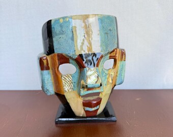 Vintage Mini Ceramic Face Mask / Collectable Five Mini Masks