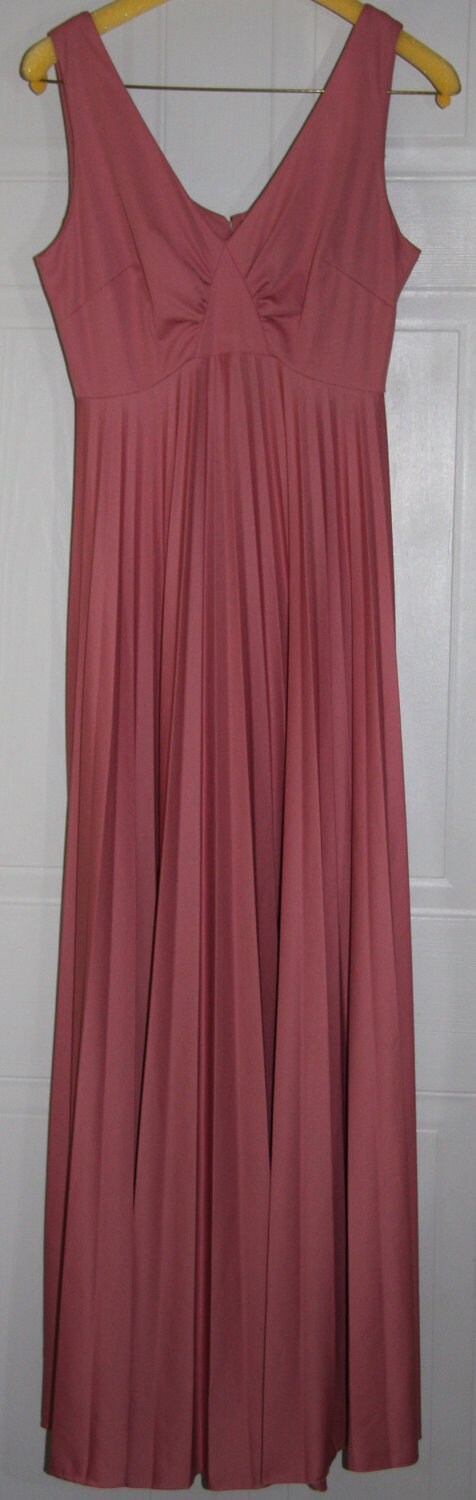 Vintage Rose Colored Full Length Dress - Etsy