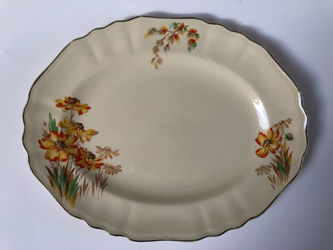 Vintage J&G Meakin England/sunshine Re561073/oval Floral Pattern