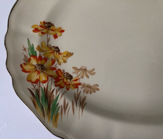 Vintage J&G Meakin England/sunshine Re561073/oval Floral Pattern