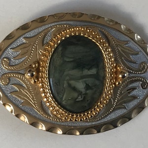 Vintage silver and goldtone belt buckle
