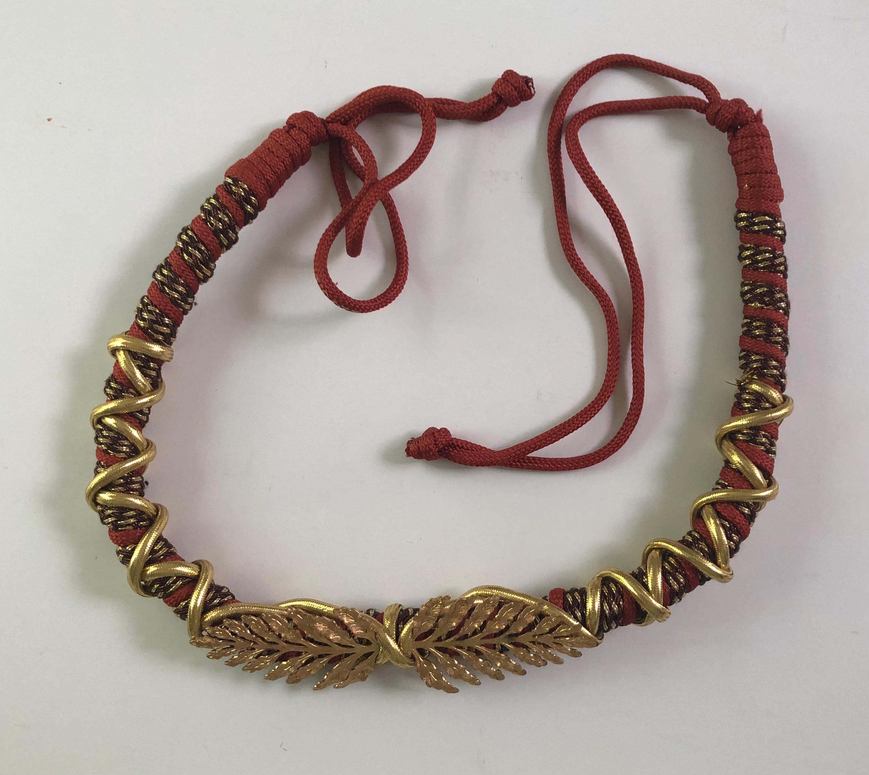 Vintage Rope Belt With Gold Accents - Etsy