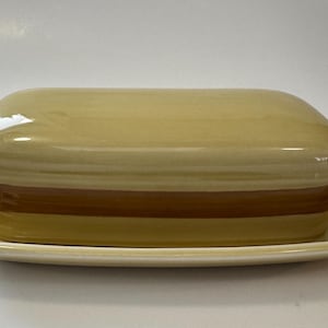 Vintage Mikasa Terra Stone Topaz 7405 covered butter dish