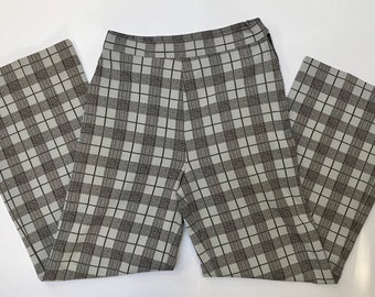 Vintage checkered brown and tan high waist  pants