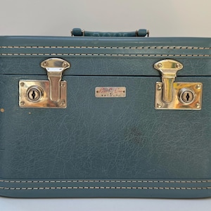 Valise bleue vintage Red Cap Baggage