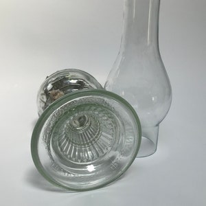 Vintage clear glass oil lamp image 7