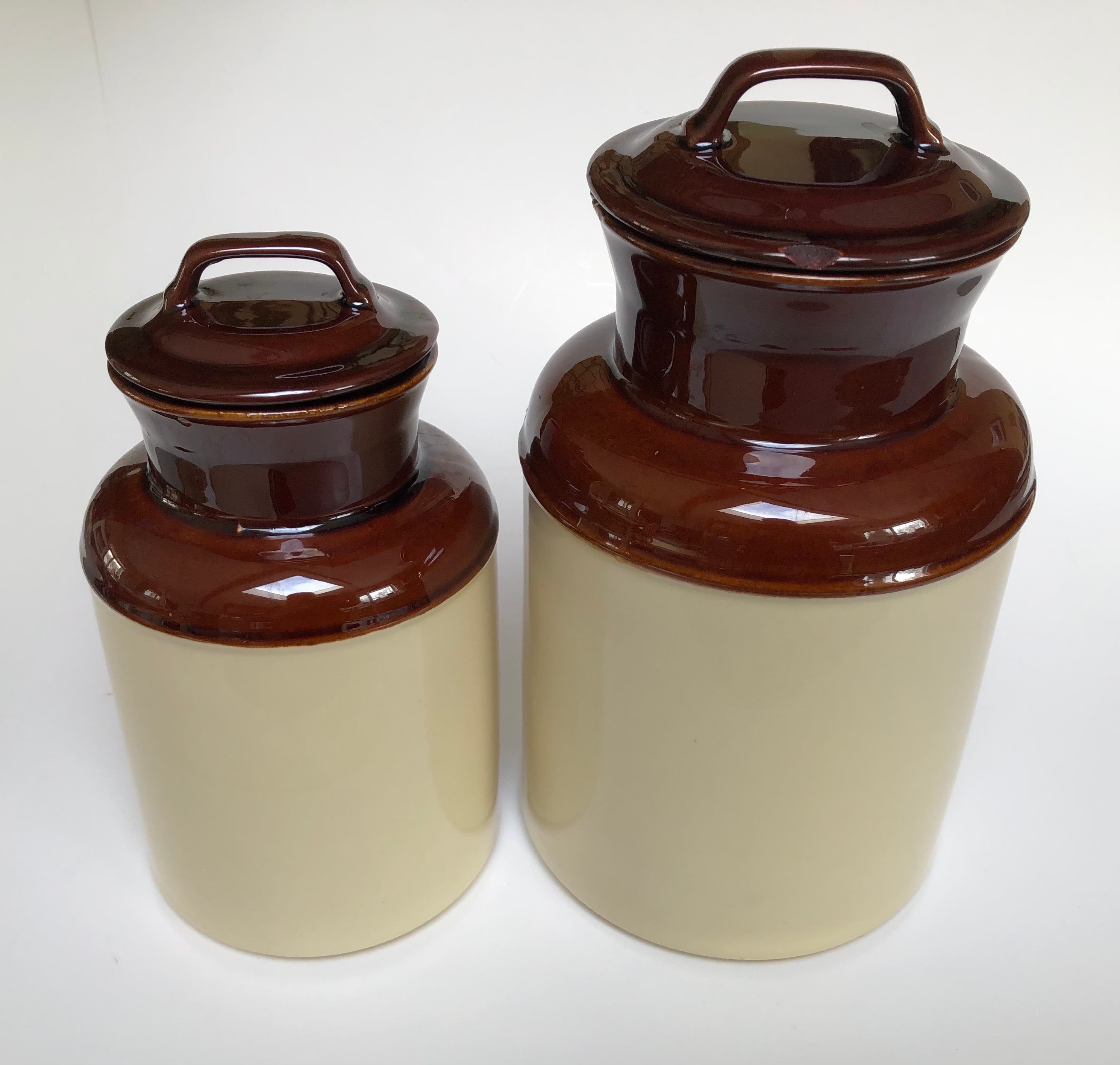 Vintage Mccoy 252 and 253 Decorative Milk Can Style Canisters