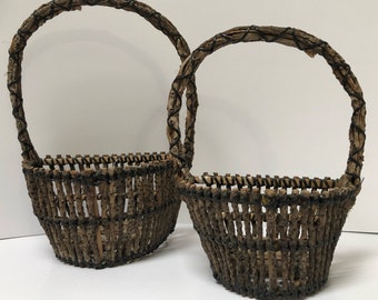 Vintage twig/wood wall baskets