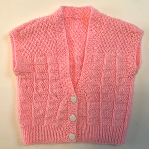 Vintage knitted vest/pink knitted vest