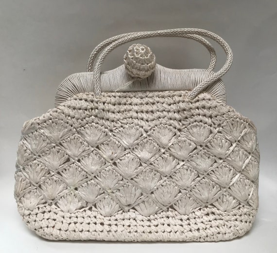 Vintage DU VAL crochet handbag/Unused/vintage pur… - image 1