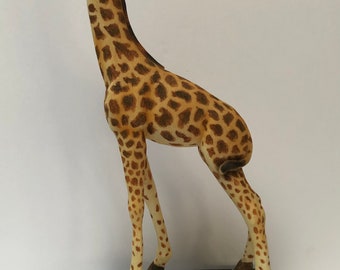 Vintage resin giraffe on wood base,Ruby’s collection,giraffe statue
