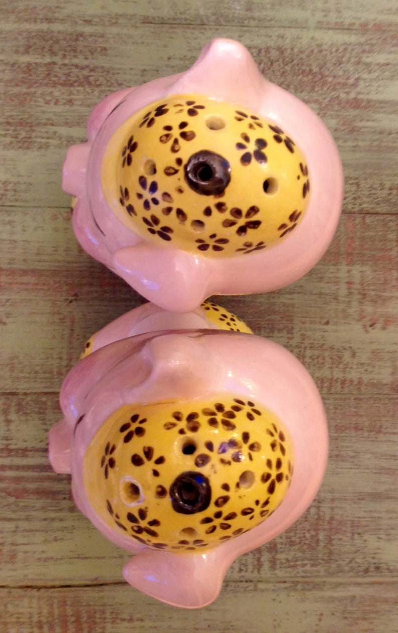 Large Vintage Pig Salt and Pepper Shakers Etsy