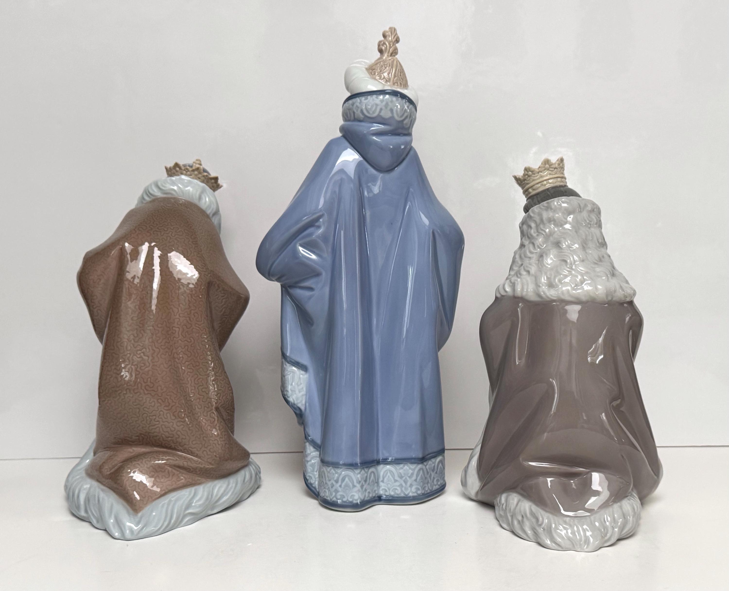 Lladro Three Wise Men,porcelain Nativity Figures,three Kings #5479