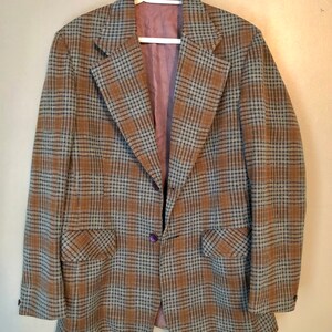 Vintage plaid suit coat/Weathermate clothes of Distinction,famous Beaver Pape Brands
