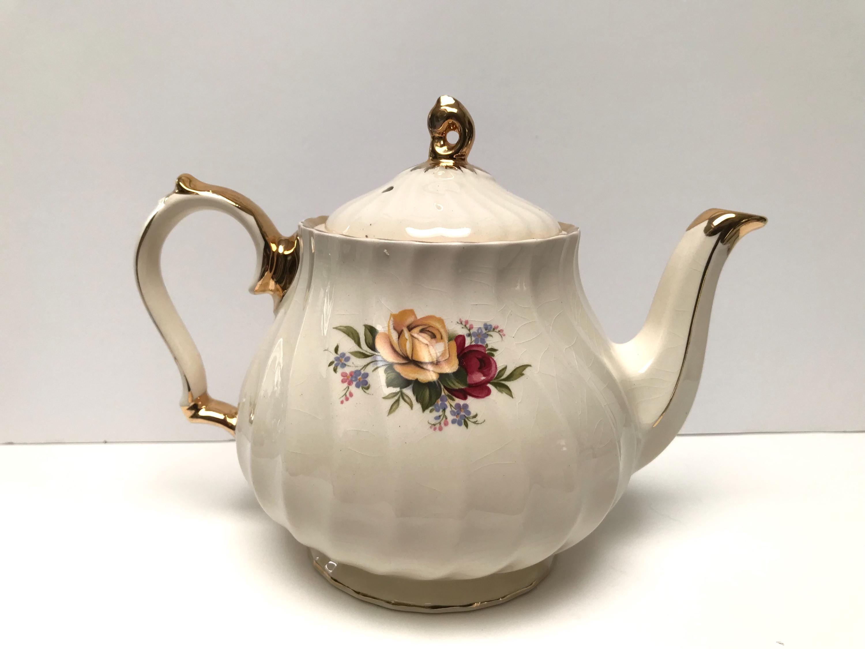 サドラーティポット Sadler Tea Pot 2745 Rose Pattern With Gold Trim - Etsy