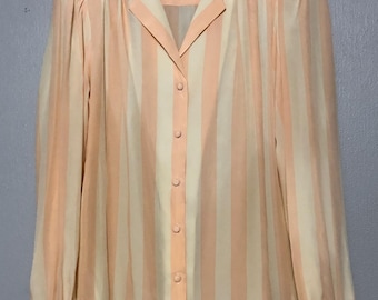 Vintage Bianca polyester pinstriped blouse