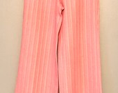 Vintage Pink Pinstripe Wide Leg Pants - Elastic Waist