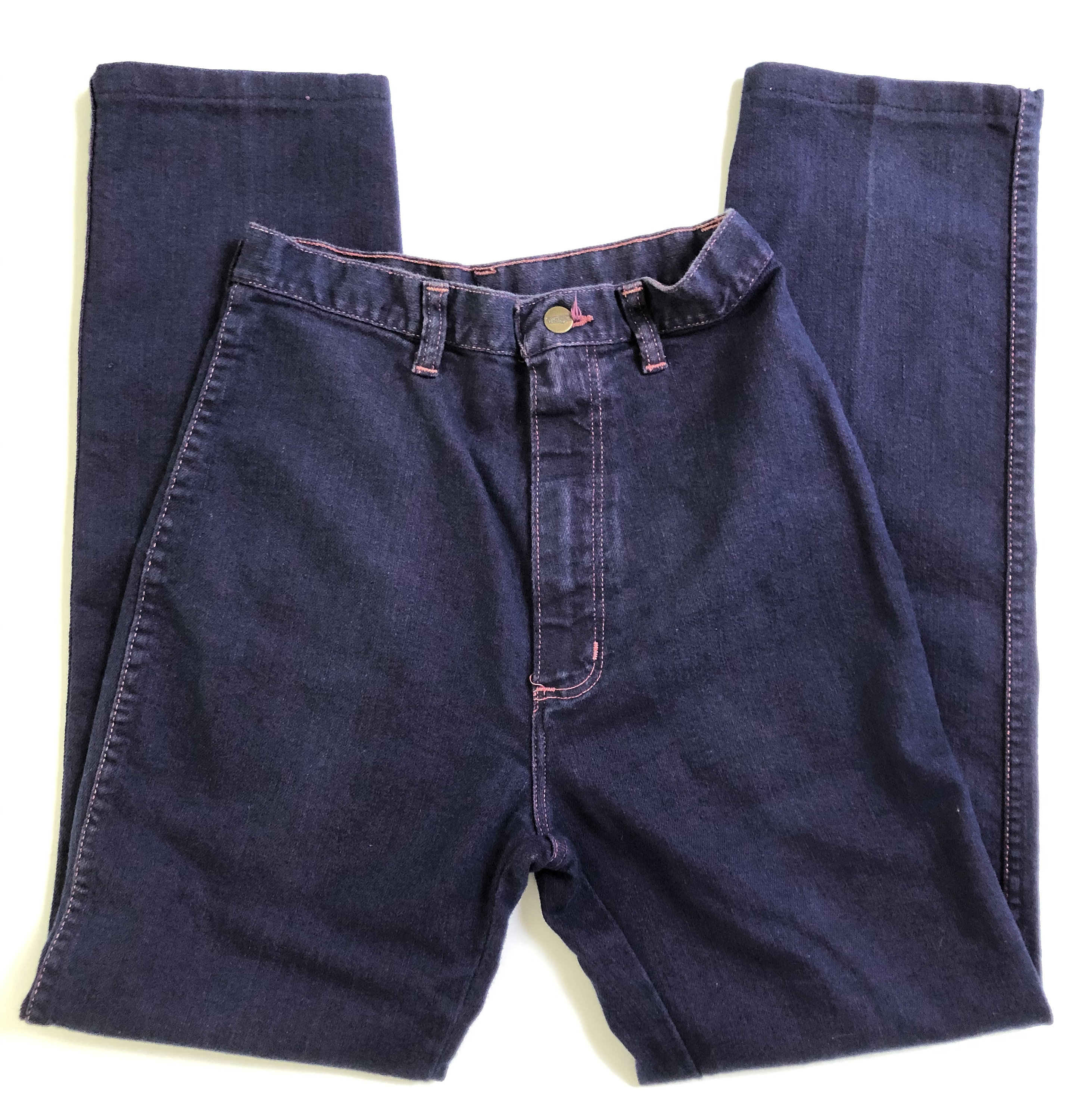 Vintage Purple Stitch Dark Denim Wranglers/high Waist - Etsy