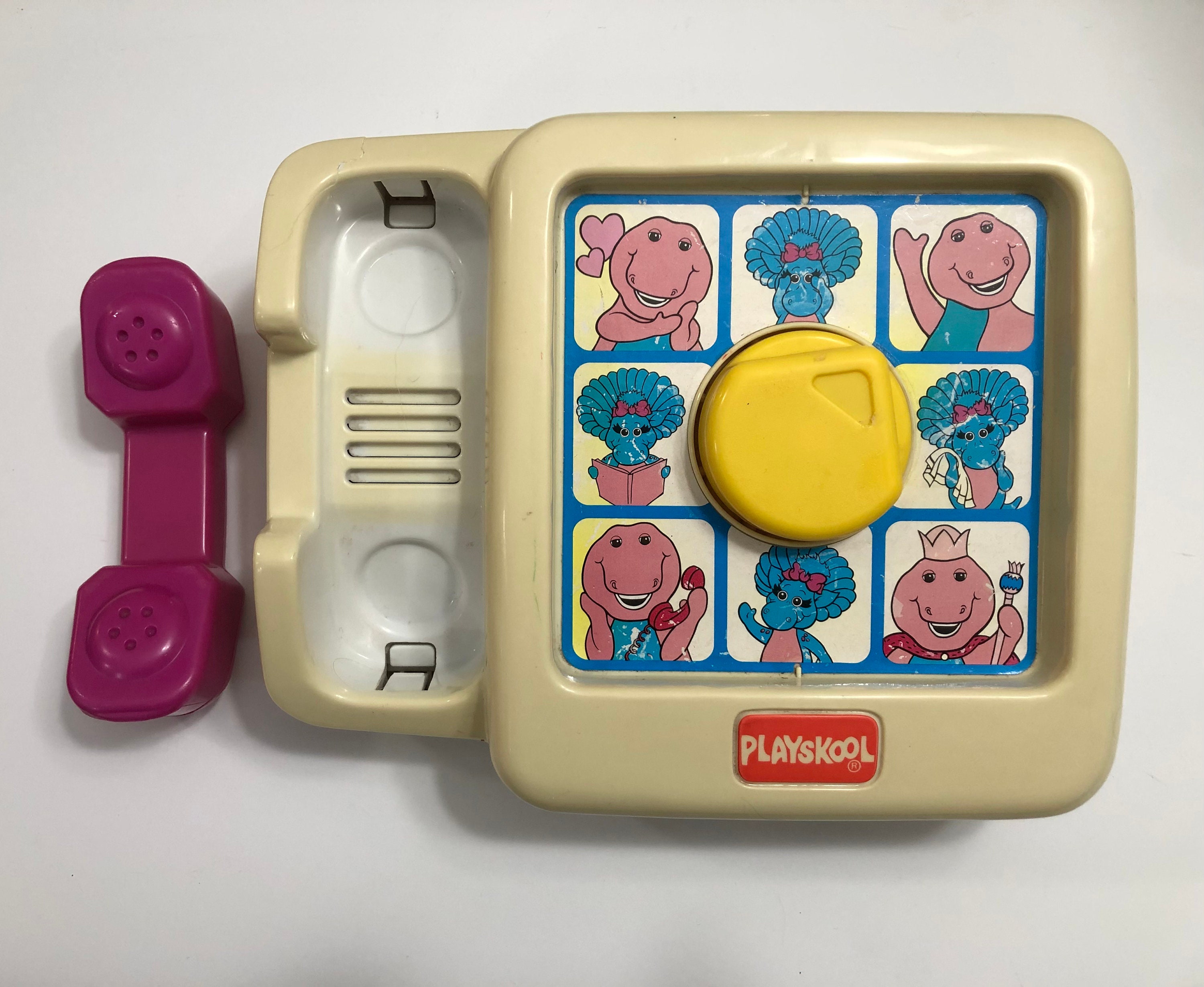 Barney 電話 おもちゃ 1992 Playskool Barney and Baby Bop Talking Phone - Etsy